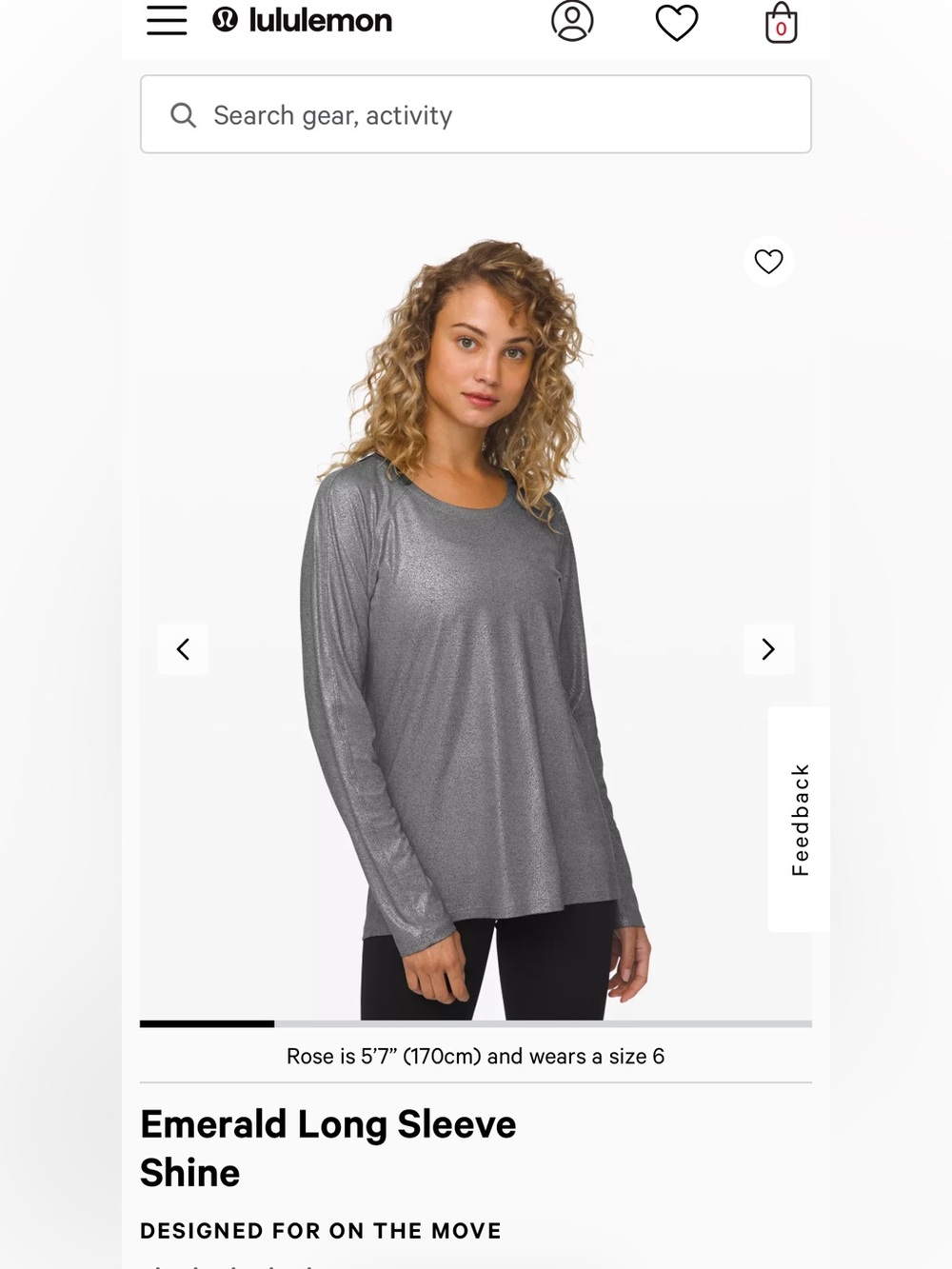lululemon athletica Silver “Shine” Long Sleeve Top - Limited Edition!
